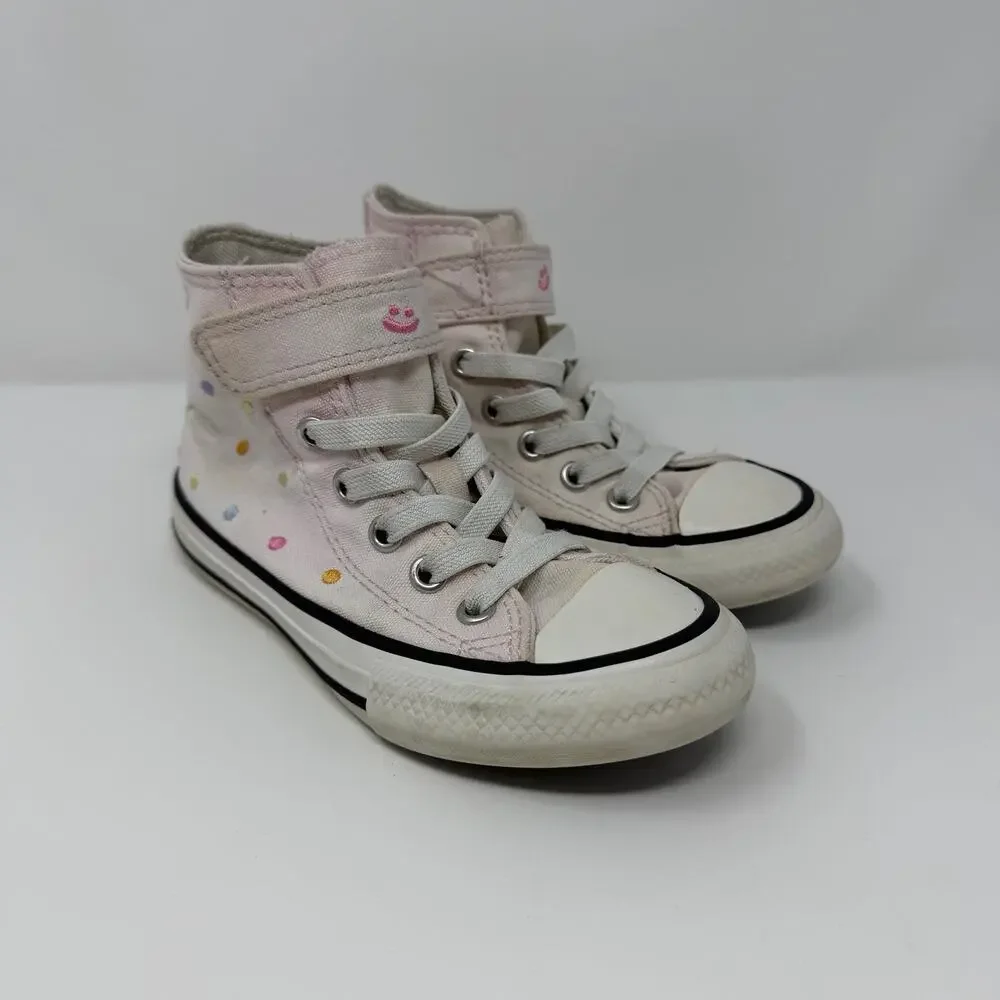 Converse Chuck Taylor All Star Pink Polka Dot High Tops Youth 11